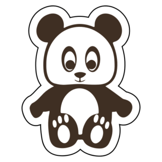 Hugging Panda Sticker (Brown)